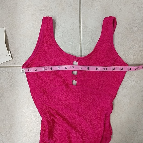 Vintage 80s NWT Hot Pink One Piece Swimsuit - Picture 5 of 8